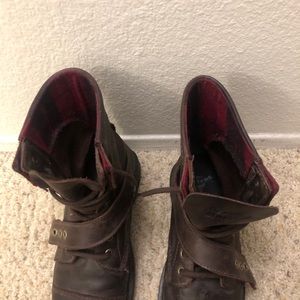 Doc Martens with Flannel Interior and Gold Buckle